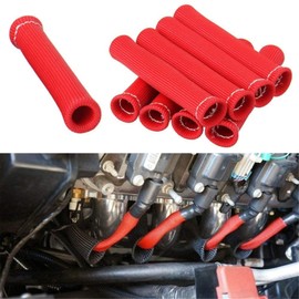 SDonestep 8pcs 2500 degree Spark Plug Wire Boots Protector Sleeve Heat Shield Cover For LS1/LS2 (Red)