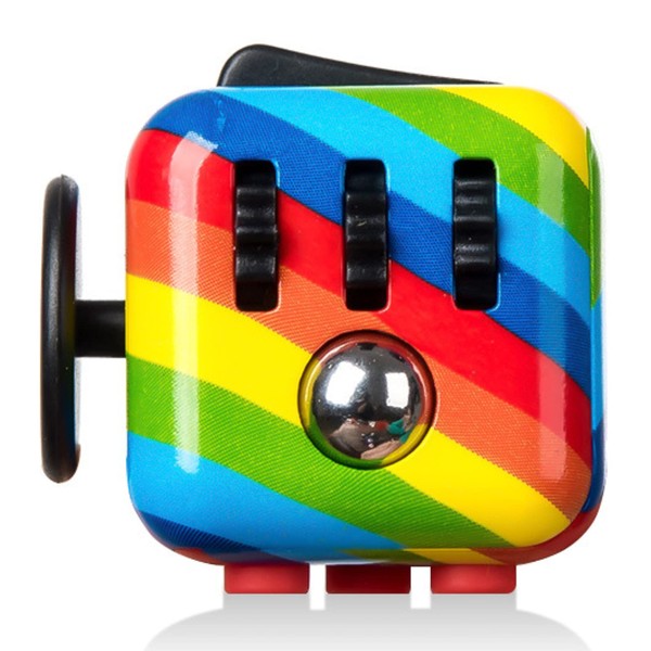 Paochocky Rainbow Fidget Toy Cube Toy with Click Ball, Anti-anxiety