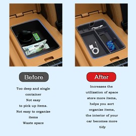 Center Console Organizer Tray – Compatible with 2023-2025 Honda Pilot, 2024-2025 Ridgeline & Passport – Armrest Storage Insert Tray & Interior Divider Accessories