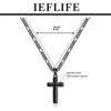Fathers Day Cross Gifts Necklace for Men, Silver/Black/Gold Cross Necklace