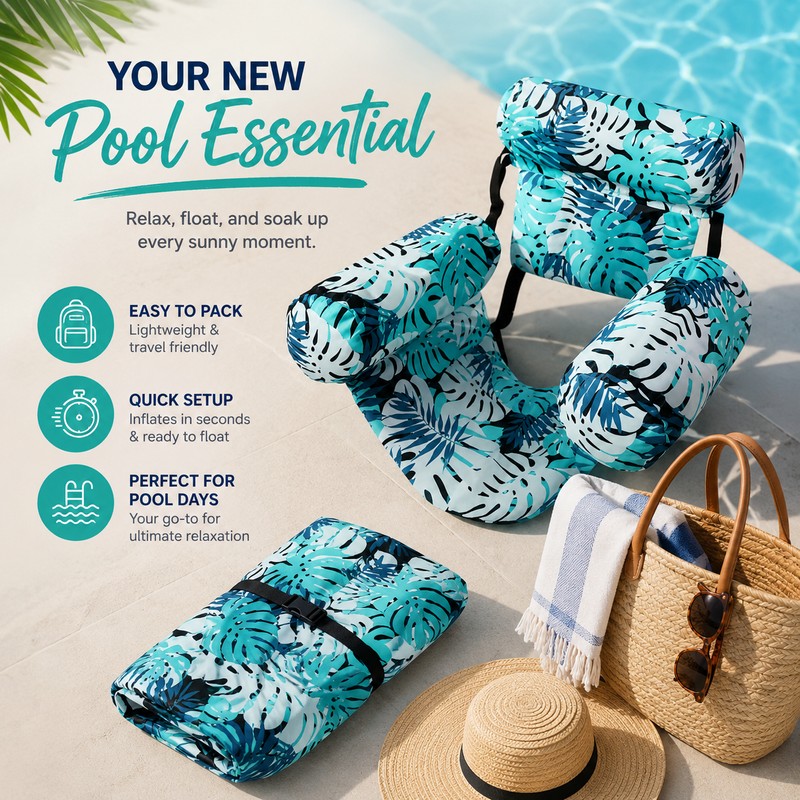 Inflatable Pool Lounge Chairs for Adults – Mesh Sling Water