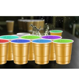 cssopenss 500 pcs gold Plastic Shot Glasses 2 oz gold shot cups gold shot glasses disposable for drinking Tastings served Snacks Jello Tastings and Samples