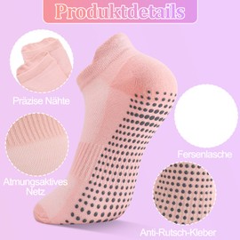 Utensilsto 5 Pairs Yoga Socks Women's Stopper Socks Pilates Socks Non-Slip Socks Women 37-40 Grip Socks Non-Slip Socks Women for Women, multicoloured, 37-40