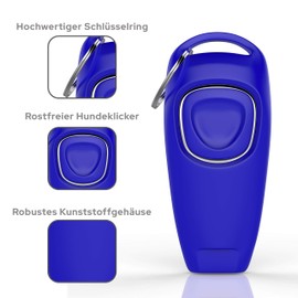 TruePets® 2-in-1 Dog Clicker - Clicker with Dog Whistle - Clicker Dog - Ideal for Dog Training - Clicker Doog - Clicker Cat - Clicker Training Cat - Cat/Dog Whistle (Blue)