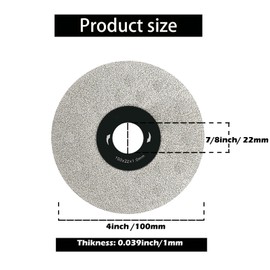 Widened Cutting Blade for Stone Ceramic, 5Pcs 4" x 7/8" Ultra-Thin Diamond Cut-Off Wheel, Indestructible Rock Slab Grinding Disc for Angle Grinder & Circular Saw