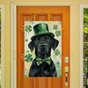 Wordatu Happy St. Patrick's Day Black Labrador Dog Garden Flag
