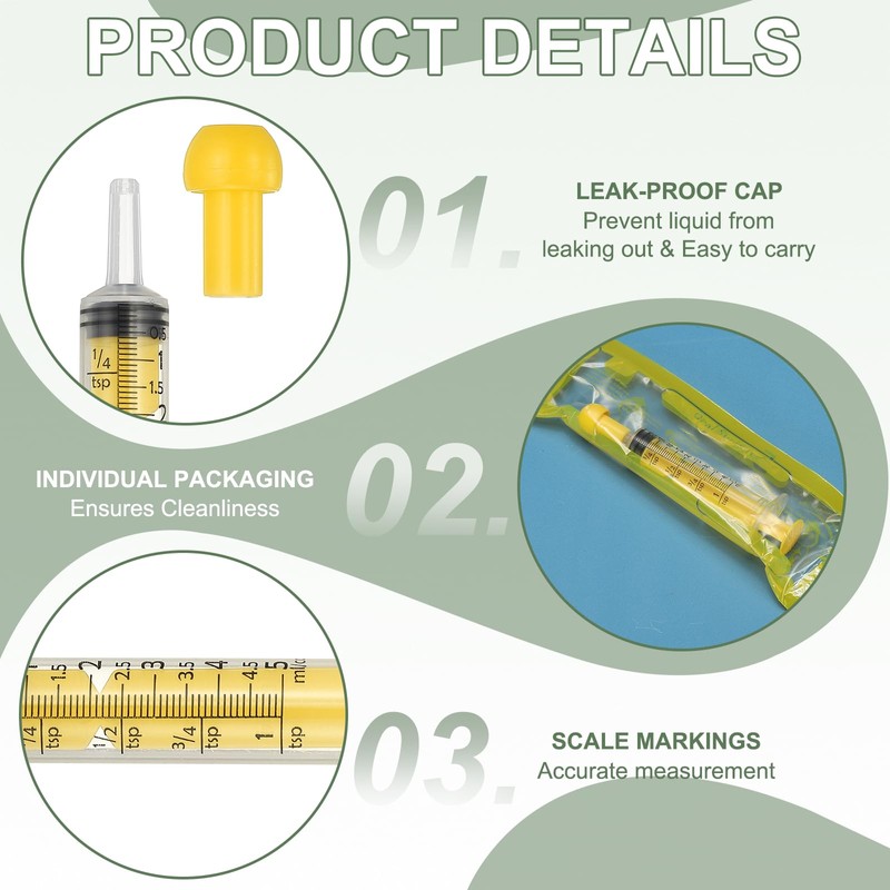 PETAXCELL Feeding Syringes with Cap, Plastic Syringes for Liquid Pet