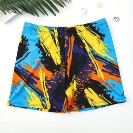 a164 Plus Size Men's Quick-Dry Swim Trunks - Casual, Multi-Color, Elastic 1518 Blue & White Trendy +L [40.00 Kg-60.00 Kg 10ea