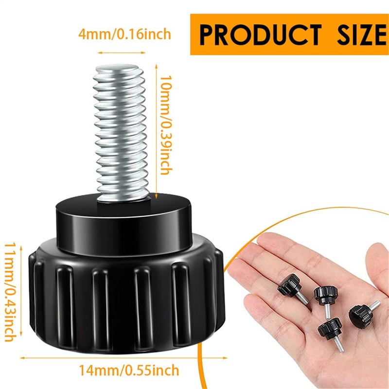 Carbon Steel Threaded Knurled Thumbscrew Round Clamping Screw on Knobs