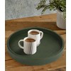 HofferRuffer Faux Leather Round Serving Tray, Vegan Croco Leather Decorative