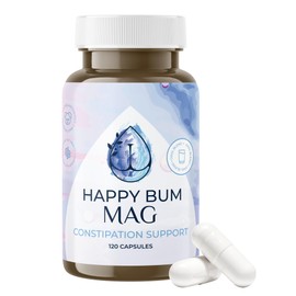 Happy Bum MAG Magnesium Oxide for Constipation for Women and Men | Gentle Magnesium Constipation Relief & Colon Cleansing Support, Softens Stool, and Eases Bloating | 120 Capsules