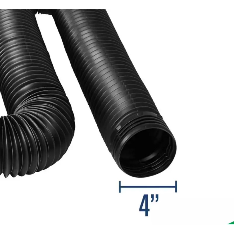 Amerimax52001 25 ft. Expands Flexible Drain 4 in. Diameter Black