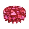Sweetshow Valentines Day Round Tablecloth 60 Inch Rustic Romantic Pink