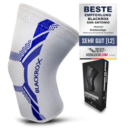 BLACKROX Knee Support [Comparison Winner 2024] Size S-XL | Women & Men | Stabilisation for Knees & Meniscus | Perfect for Sports, Football, Strength Sports & Bodybuilding | San Antonio V4 | Grey Size