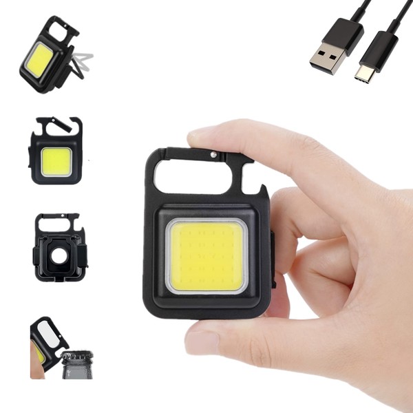 WINDFIRE Rechargeable Keychain Work Light, Mini COB Keychain Flashlight Super
