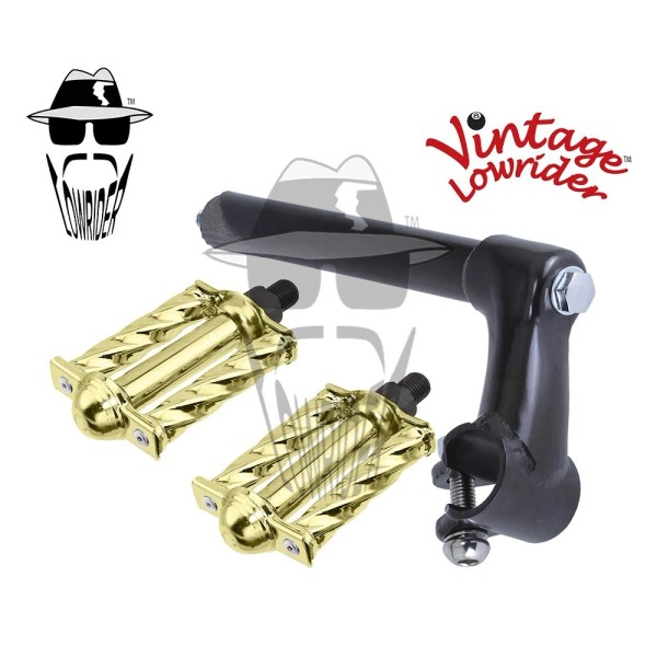 Vintage Lowrider Stem Classic 22.2 Black & Pedals Mi Square