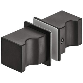 Gedotec Stainless Steel Shower Door Knob Black Glass Door Handle Square for Shower Doors - H10181 | Shower Cubicle Knob for Screwing | Button Handle Square 35 x 25 mm | 1 Pair - Design Door Knob for