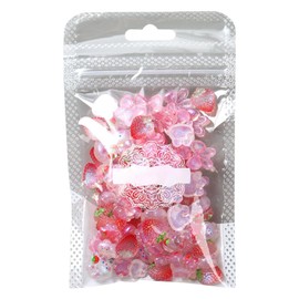 Nail Jewels, 100X Nail Bunny Strawberry Bow Charm, Manicure Art Craft Supplies for Holiday Daily Commuting Themed Event Styling