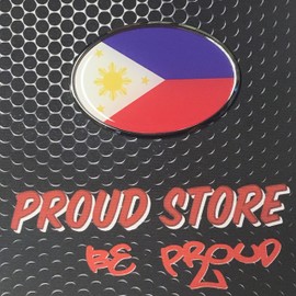 Philippines flag Emblem Proud Car OVAL Domed sticker 3D 3.25"x 2.25" Filipino Pilipinas