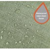 Karina Home Moss Green Linen Look Wipe Clean Tablecloth Vinyl