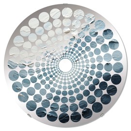 coastal wall mirror, Oval 0 mirror, Round blue bathroom mirror, coastal vanity mirror Simplistic Ebony and Azure Wave Design II printed mirror decor, round mirror 24 inch