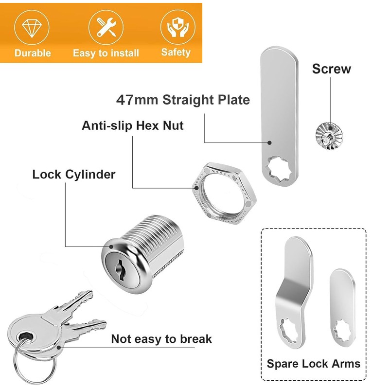 5/8 Cam Locks - 5/8 Diameter Cam Lock Keyed Alike