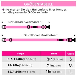 ThinkPet Intelligent QR Code Dog Collar - Made of Nylon, Adjustable Size, Durable and Comfortable, Real-time Location with Contact Information of the Owner, Small, Rose Small (Neck Circumference: