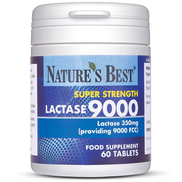 Natures Best Lactase 9000, Maximum Strength Lactase Enzyme, 60 TABLETS