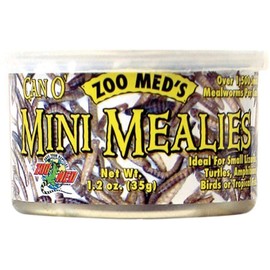 Zoo Med 2 Pack of Can O Mini Mealies Pet Food, 1.2 Ounces Per Can