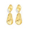 YUJIE Lightweight Gold Hammered Teardrop Dangle Earrings for Women 14K