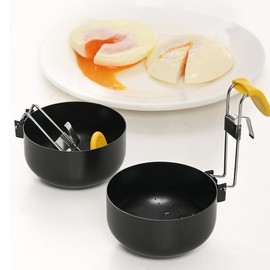 LSYZHX 2 Pack Stainless Steel Egg Poacher, Non-Stick Egg Poacher Pan, Hang Egg Boile for Poached Eggs (2 Pack)