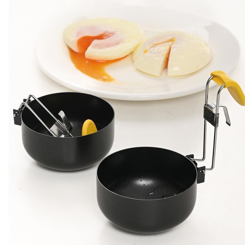LSYZHX 2 Pack Stainless Steel Egg Poacher, Non-Stick Egg Poacher