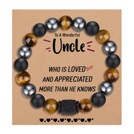 TONY & SANDY Uncle Gifts, Uncle Bracelet, Uncle Gifts from Niece Nephew, Uncle Christmas Gifts Best Uncle Ever Birthday Think Of Thank You Gifts for Uncle Man Who Have Everything