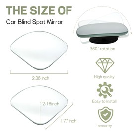 Ongfuwu 2PCS Blind Spot Mirror, Fan Shaped HD Glass Frameless Convex Rear View Mirror, 360 Degree Adjustable Wide Angle Side Rear View Mirror for Cars SUVs Motorcycles Trucks