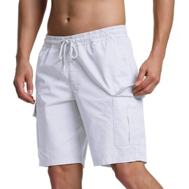 Bellnorth - Conjunto de chándal para hombre, ropa activa, con cierre completa, forro polar, con capucha, pantalón cargo de 2 piezas, estilo casual, Blanco, 3X-Large