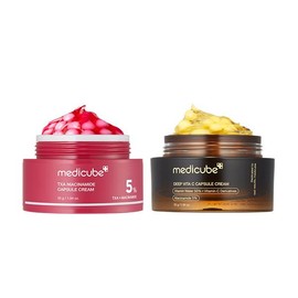 [medicube] Mix & Match Boba Cream Set | Tiktok Viral Capsule Creams for Uneven Skin Tone, Glow Hydration, Korean Skincare, K-beauty:_Red & Golden Boba (TXA + Vita C)