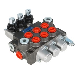 Timunr 3 Spool 13GPM Hydraulic Directional Control Valve, 3600PSI BSPP Ports Double Acting Hydraulic Valve with Joystick