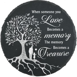 Dad Memorial Garden Slate Stone Gifts for Daughter, Memorial Stone Man and Child, in Memory of Dad Plaque, Sympathy Gift for Loss of Uncle, Loss of Father TNA12