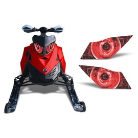 AMR Racing Snowmobile Headlight Eye Graphics Decal Cover Compatible with Ski Doo Rev XP Summit - Cyborg Red