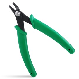 INJOYTEC Perlen-Crimpzange mit gebogener Backe, Perlen-Crimpwerkzeug für 2 mm und 3 mm Perlen und Rohre, 2 Kerben für Schmuckherstellung, Crimpzange für Schmuckherstellung, Perlen, DIY Handwerk