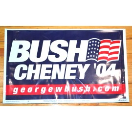 BUSH~CHENEY 2004 Presidential Election Campaign Yard Sign Red White Blue Flag 04