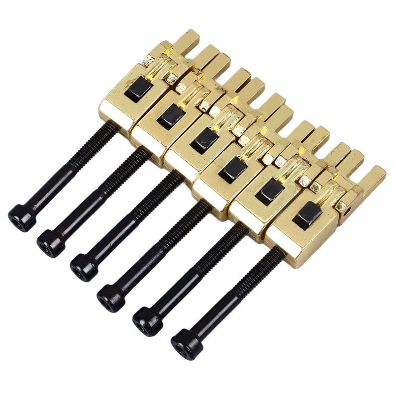 6Pcs Electric Guitar Bridge Saddle Double Locking Tremolo Metal Roller
