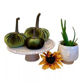 Home Decor Velvet Pumpkin Set of 3 OLIVE VELVET Rustic Holiday Home Decor Chic Gift Set