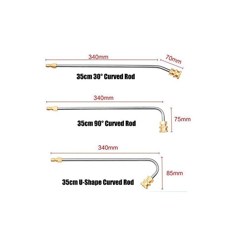 17 cm 3600PSI Pressure Washer Wand Extension Angle Quick Connect