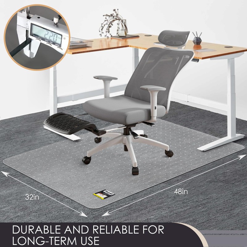 Kuyal Office Chair Mat for Carpet, 32x48 Clear Heavy Duty