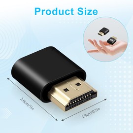 AXFEE Dummy Plug Headless Ghost Display, Emulator Premium Aluminium, Plug and Play, Compatible with PC HDMI Game Consoles (Fit Headless 1920 x 1080 New 4RD@60Hz) (2K-3P) Black