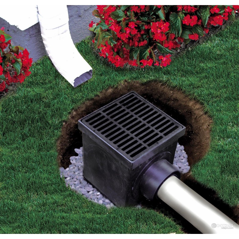 NDS 900BKITRTL1PK Square Catch Basin Drain Kit with 2-Opening Catch