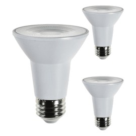 Diodesy- PAR20 LED Long Neck Flood Light Bulb 5W 500 Lumen E26 Medium Base 6500K Daylight Ideal for Track & Recessed Spot Light Bulbs 120V CRI80 40° Beam Angle White Finish Pack of 3