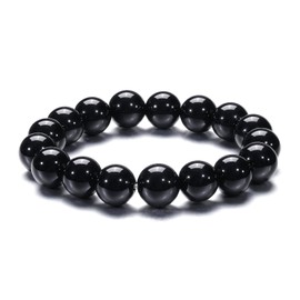 VIVISWAN Natural 10-12mm Gorgeous Semi-Precious Gemstones Healing Crystal Stretch Elastic Beaded Bracelet Unisex Yoga Meditation Relax Anxiety Bangle for Womens Mens