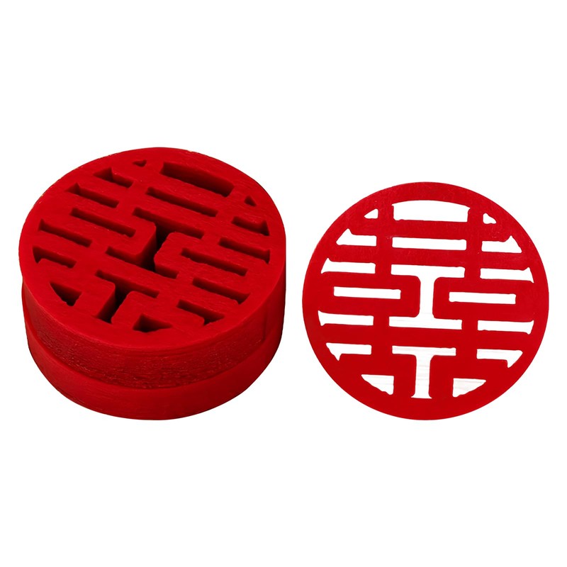 HannaFires 30PCS Traditional Round Mini Double Happiness Wedding Decorations -